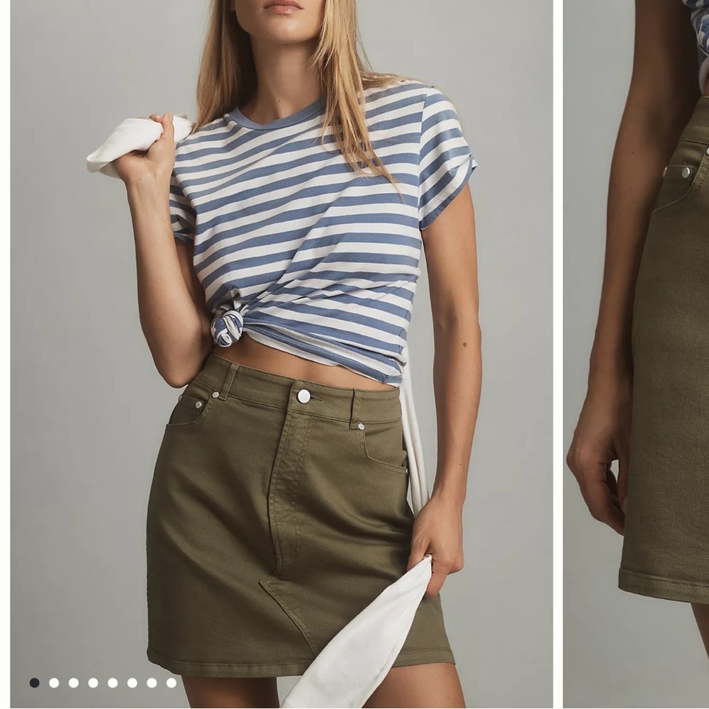 Anthropologie pilcro Olive Green Mini A-Line Skirt - Women